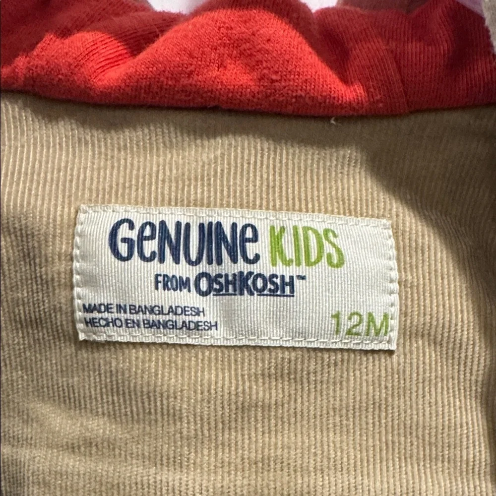 OshKosh B'gosh Tan Corduroy Jacket with Hood - Picture 2 of 4